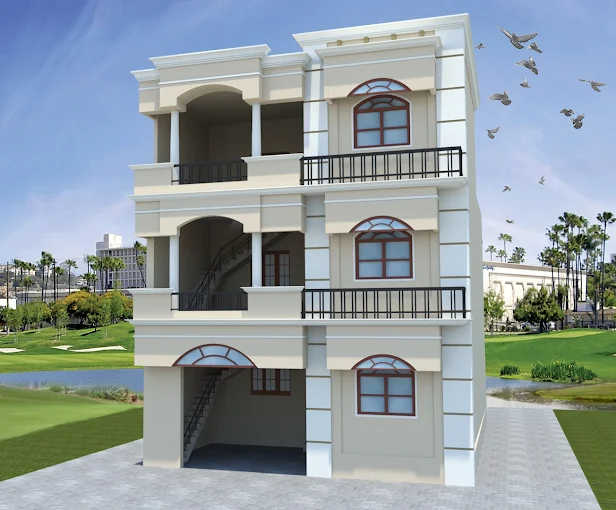 3d rendering house model
